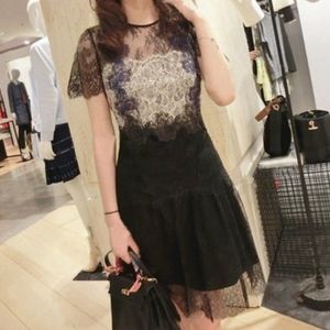 Sandro black and cream lace dress